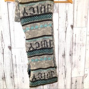 Juicy contour scarf infinity knit gray with metallic thread turquoise